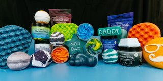 Fathers Day Bath Set - Shower Whips, Soap Sponges and Bath Bombs